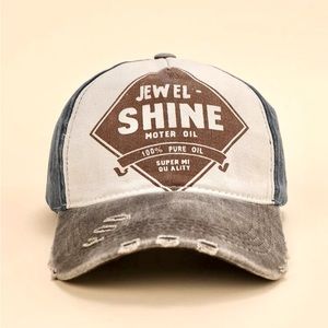 Trucker Hat Vintage distressed Jewel shine Motor oil